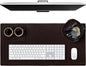 Elizo Leather Desk Mat Desk Pad Blotter Set - Real Full-Grain Leather (32x16) 2-Layer Genuine Desk Cover Protector & Large Mouse Pad | Computer Keyboard Desk Accessories for Office & Home