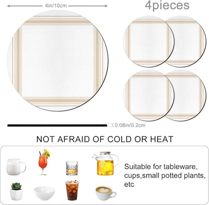 Modern Minimalist Art Coasters Set of 4 Absorbent Coasters - Image 3