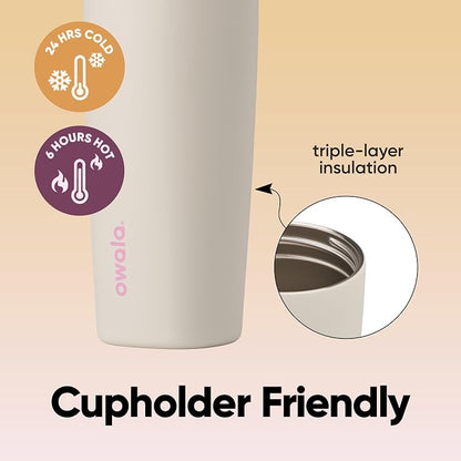 Owala SmoothSip Slider Insulated Stainless Steel Coffee Tumbler, Reusable Iced - Image 3