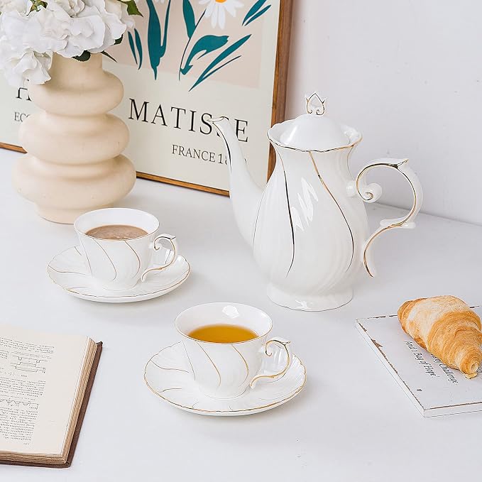 Agyiuns tea cups and saucers ceramic coffee mug 6oz - Image 7