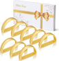 KPOSIYA Napkin Rings Set of 8, Metal Gold Napkin Rings Bulk for Table Settings, D-Shape Napkin Holders Rings for Dinner Table Decor, Easter, Fall,Thanksgiving, Christmas, Party,（Matte Gold，8 pcs）