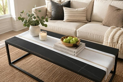 FAVE Woven Vinyl Table Runner White Table Runner Woven - Image 8