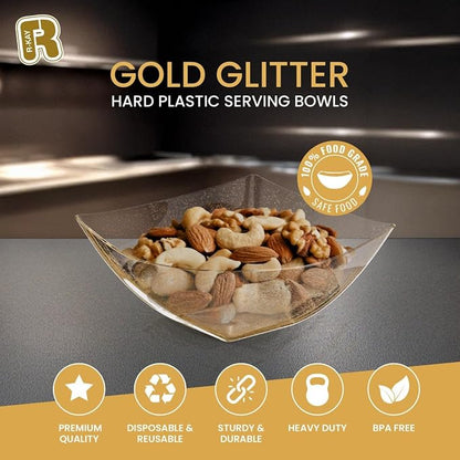 R-kay 6 Pack Gold Small Plastic Serving Bowls 8 oz - Image 2
