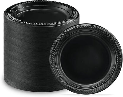 PLASTICPRO 800 PCS Black Plastic Plates Light Weight 6 Inch Plastic Dessert by PLASTICPRO