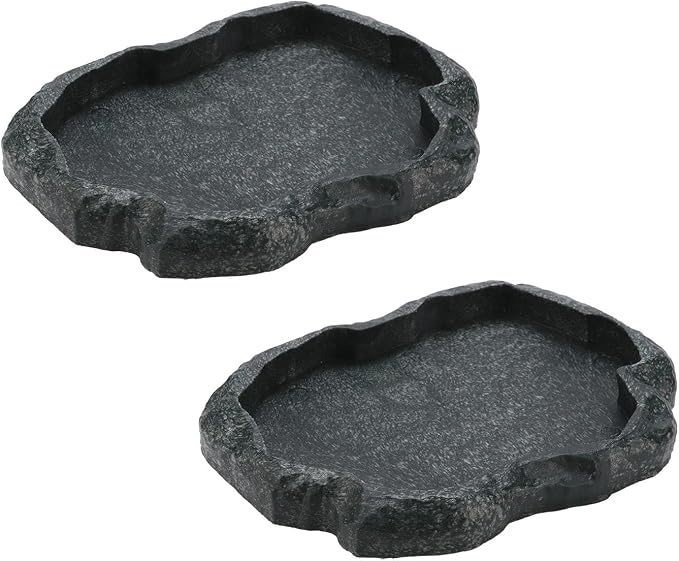 2PCS Tortoise Water Dish Reptile Water Dish Food Bowl | 7.1*5.5*0.8in Reptile by Unknown