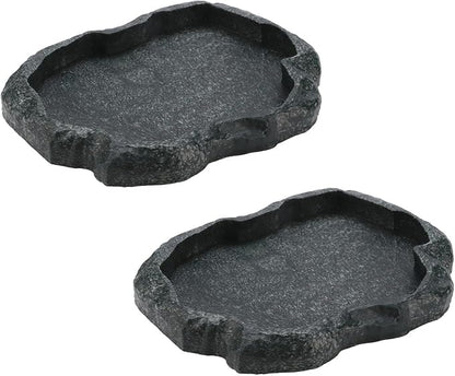 2PCS Tortoise Water Dish Reptile Water Dish Food Bowl | 7.1*5.5*0.8in Reptile by Unknown