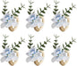 Handmade Floral Napkin Rings, Hydrangea & Eucalyptus Leaf Spring Decoration by Unknown