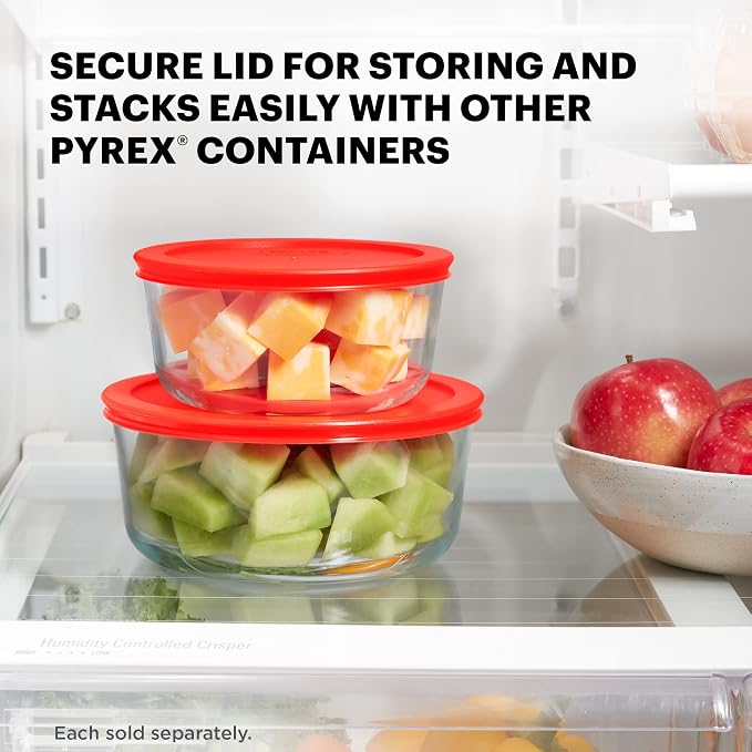 Pyrex Simply Store Glass Food Storage Container, Snug Fit Non-Toxic Plastic - Image 4