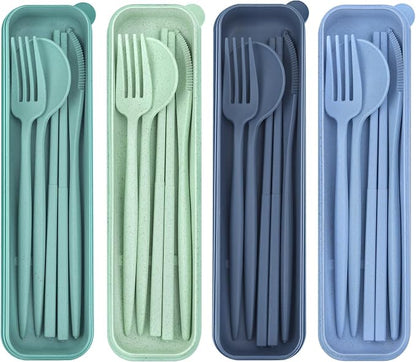 4 Sets Reusable Utensils Set by TROUSKAIG