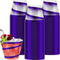 Gejoy 9 oz Rimmed Swirl Plastic Cups Disposable Wine Drinking Cups Clear Elegant Halloween Tumblers for Christmas Party Supplies(Purple,100 Pcs)