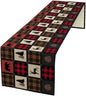 Rustic Bear Table Runner, Vintage Cottage Country Style Pine Tree Elk Wildlife by SXXLDNG