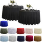 2-Pack Round 90-inch Black Table Cloths, Solid Stain and Wrinkle Resistant Circular Tablecloth, Premium Plain Weave Polyester Fabric Table Linen Covers for Hotel, Banquet
