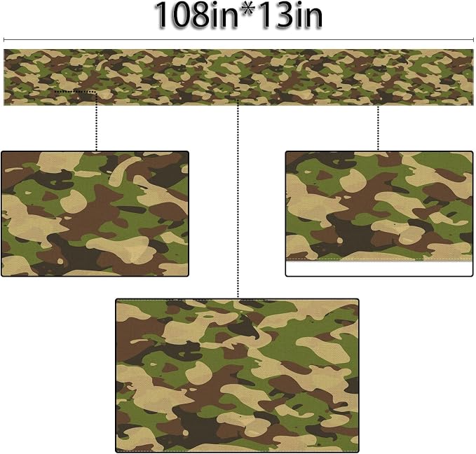 Sunwer Camo Table Runner Army Camouflage Themed Birthday Party Decoration - Image 4