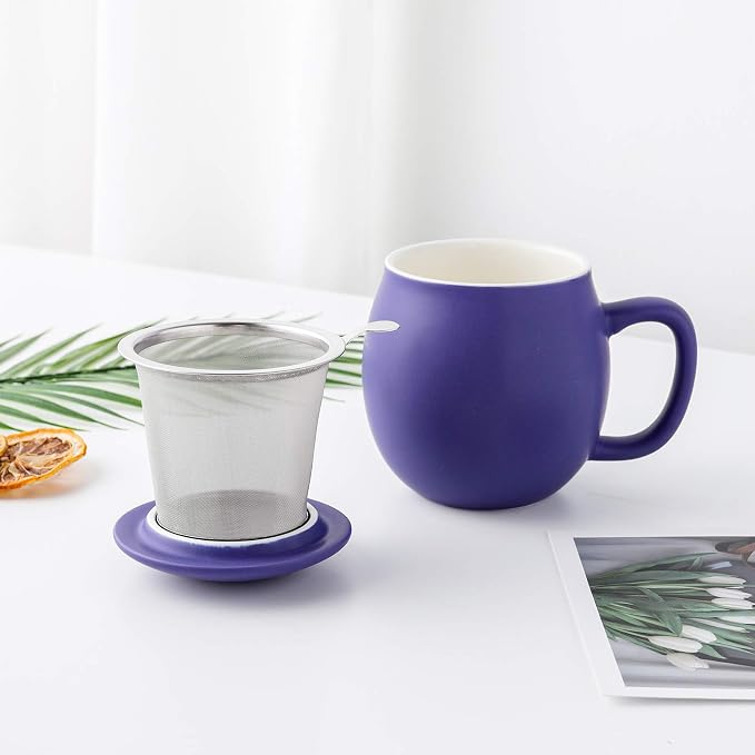 Yundu 12 OZ Matte Deep Purple Ceramics Teacup - Image 5