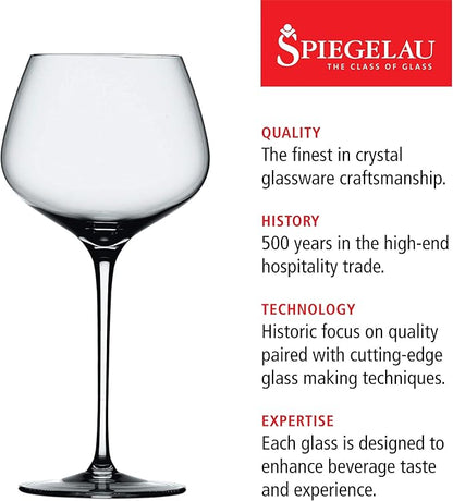 Spiegelau Willsberger Burgundy Wine Glasses, Crystal Clear Red Wine Glasses for Pinot Noir, Elegant Glassware, Wedding Gifts, Birthday Gifts for Women and Men, Home Bar Accessories, 25.6 oz, Set of 4