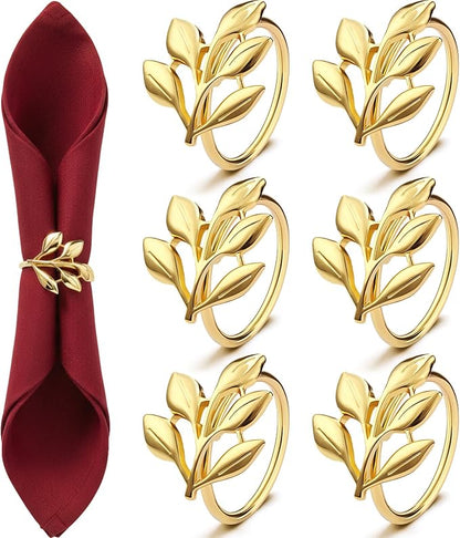 WILLBOND Leaf Napkin Rings Holders Fall Party Napkin Rings by Willbond+Technology+Limited