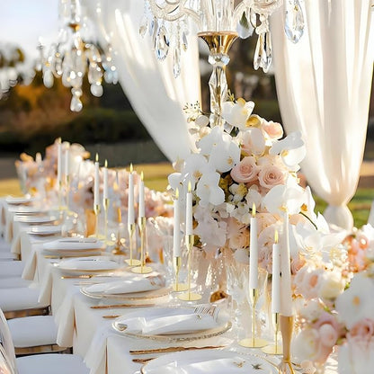 Taper Candle Holders,Tall Metal Candlestick Holders,Gold,Set of 54,Three Heights,Candle Stick Holder for Wedding Centerpiece Decoration,Dinning,Festival,Party or Home Decor