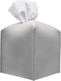 Carrotez Tissue Box Cover, [Refined] Modern PU Leather Square Tissue Box Holder - Decorative Organizer for Bathroom Vanity Countertop, Night Stands, Office Desk & Car 5"X5"X5" - Pastel Grey