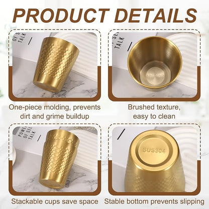 uxcell 2 Pcs Stainless Steel Cups, 10oz/300ml Metal Cups Diamond Textured - Image 5