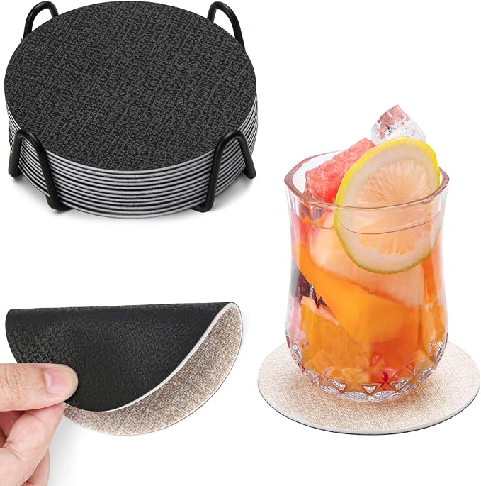 Faux Leather Drink Coasters by Chitomars