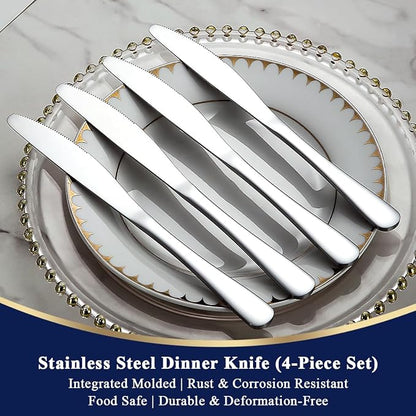 Berglander Dinner Knives Set Of 4, Stainless Steel Butter Knife Spreader 9.17" - Image 3