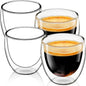 Espresso Cups Set of 4, 5oz Espresso Shot Glass Double Walled Coffee Cups | by Shopwithgreen