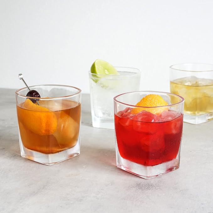 TRUE Square Rocks Glass, Old Fashioned Whiskey Glasses, Superb Drinking Cups - Image 5