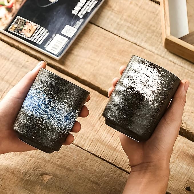 Japanese Tea Cups 9oz Ceramic Coffee Mug No Handle Set of 2 | Classic Oriental - Image 8