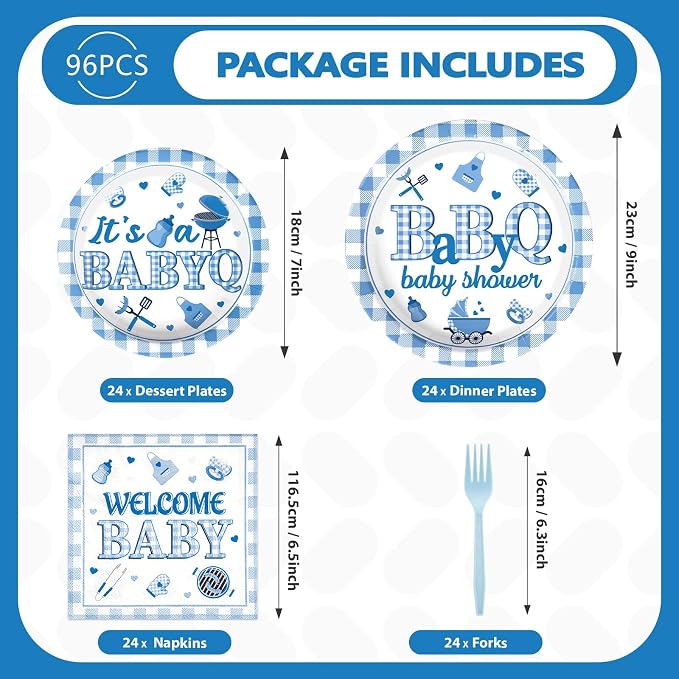 96Pcs BBQ Baby Shower Decorations - Image 5