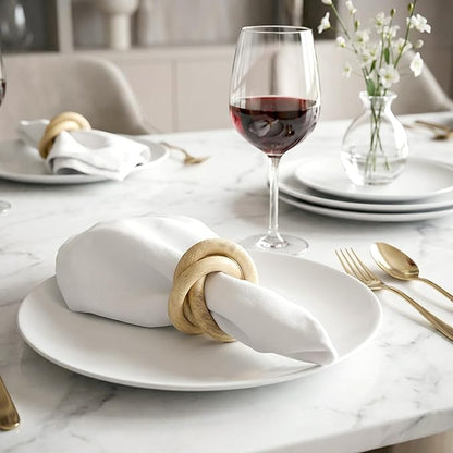 Farmhouse Napkin Ring Set of 12 - Wooden Napkin Holders for Dining Table, Everyday Use, Thanksgiving, Holiday, Christmas, Festive, Party, Gift, Décor (Shades of Brown) - CLEENTABLE