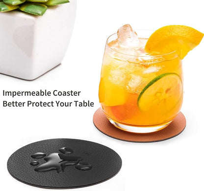 Faux Leather Drink Coasters - Image 2