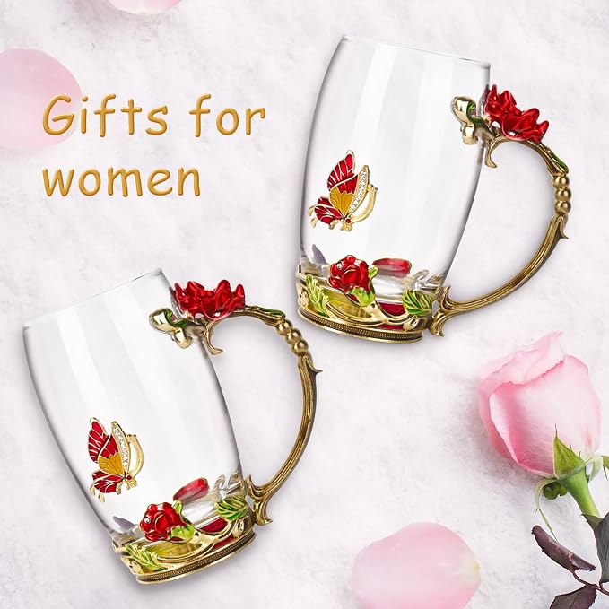 OEAGO Gifts for Women Mom Mothers Tea Cup Best Birthday Butterfly Rose Gifts - Image 7