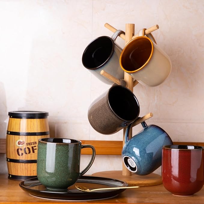 LERATIO Ceramic Coffee Mugs Set of 6, 12oz Handmade Coffee Mugs Set | Large - Image 5
