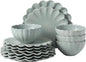 Gibson Elite Bistro Fleur Plates and Bowls Sets, 12-Piece Stoneware Dinnerware by GibsonHomewares