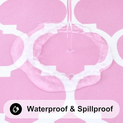 Smiry Rectangle Table Cloth, Waterproof Vinyl Tablecloth with Flannel Backing for Rectangle Tables, Wipeable Spillproof Plastic Tablecloths for Dining, Camping, Indoor and Outdoor, (60"x120", Pink)