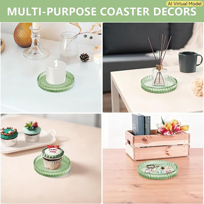VIBRATITE 4 Inch Glass Coasters Set of 4, Crystal-Like Appearance - Image 6