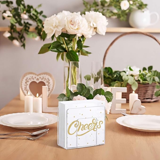 Patelai 8 Pack Crystal Acrylic Clear Napkin Holder - Image 7