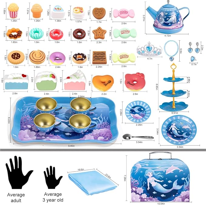 iAOVUEBY Tea Party Set for Little Girls, Kids Pretend Play Kitchen Toys - Image 2