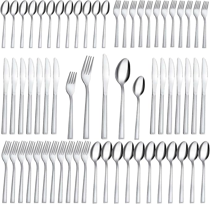 Hunnycook 60-Piece Silverware Set by Dedicatedtoenhancingyourdiningexperience