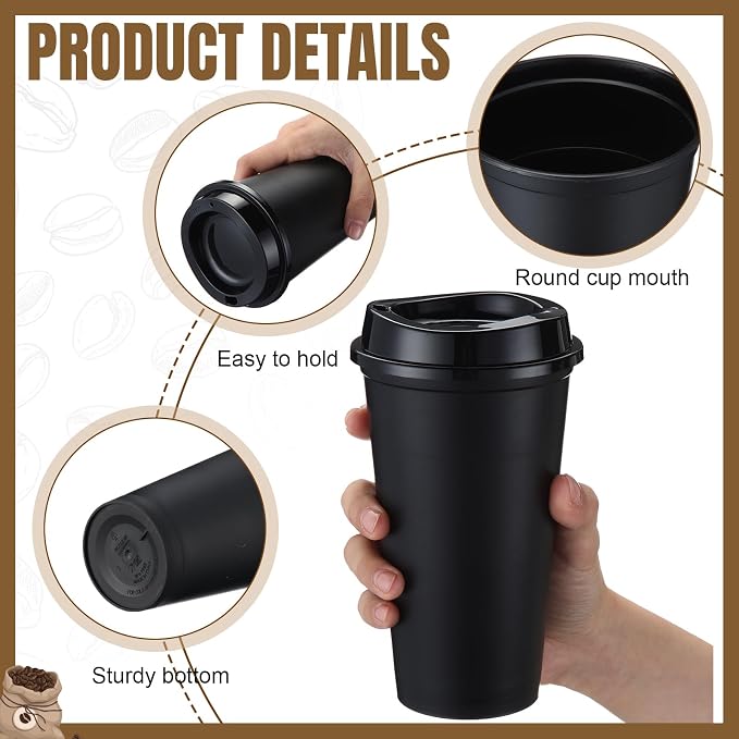 Honeydak 45 Pack 16 oz Reusable Coffee Cups - Image 2