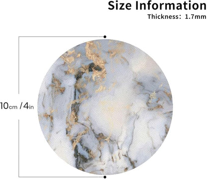 White Gray Gold Marble Coasters Set of 6 Coasters - Image 3
