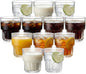 12 Pack Whiskey Glasses 8.8 oz Clear Drinking Glass Stackable Iced Latte Coffee by Yiyiring