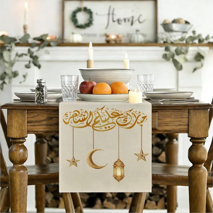 Eid Mubarak Ramadan Table Runner, Ramadan Mubarak Party - Image 3