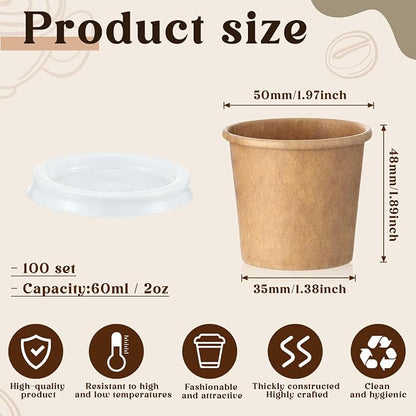 100 Sets 2 oz Disposable Espresso Cup - Image 2