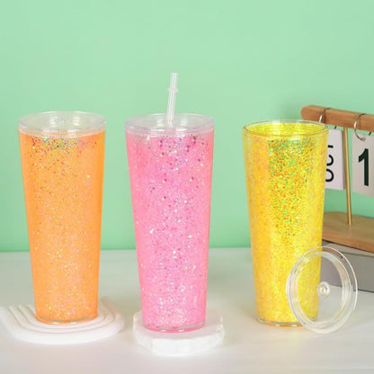 6 Pack 24Oz Snow Globe Tumblers, Double Wall Acrylic Snowglobe Cup - Image 5