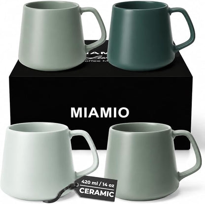 MIAMIO - Coffee Mugs Set of 4, Large - Luxe | Large Ceramic Coffee Mugs by MIAMIO