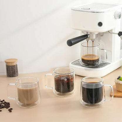 Aurzen 13oz Glass Coffee Mugs, Double Wall Insulated Glass Cups - Image 6