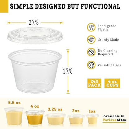 VITEVER Portion Cups With Lids, Small Plastic Containers with Lids, Airtight - Image 2