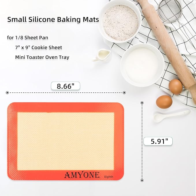 AMYONE 1/8 Sheet Silicone Baking Mats - Image 2