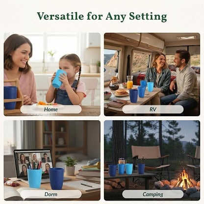 Homienly Wheat Straw Cups 16oz, Unbreakable Cups-6 PCS Freezer and Dishwasher - Image 7